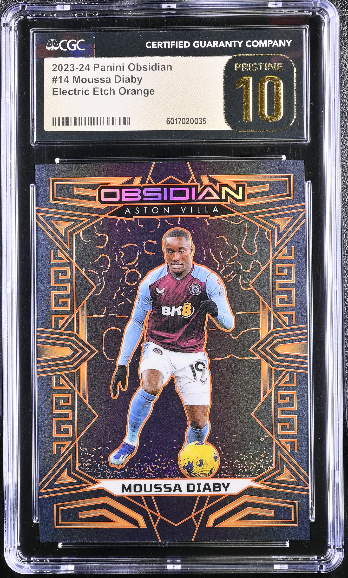 2023-24 Panini Obsidian Moussa Diaby #14 Electric Etch Orange /40 CGC 10