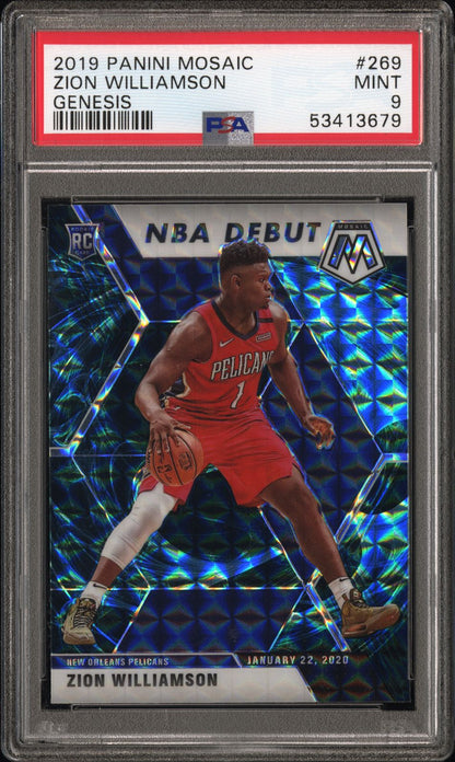 2019 Panini Mosaic Zion Williamson #269 Genesis PSA 9