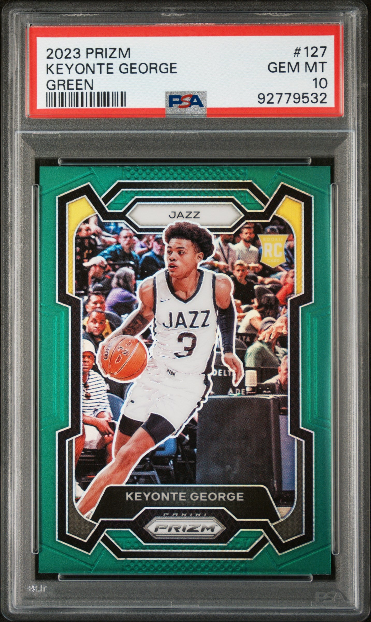 2023 Panini Prizm Keyonte George #127 Green PSA 10