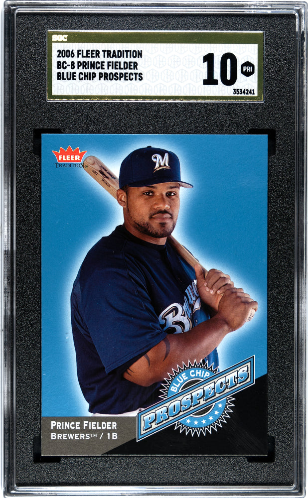 2006 Fleer Tradition Prince Fielder #BC-8 Blue Chip Prospects SGC 10