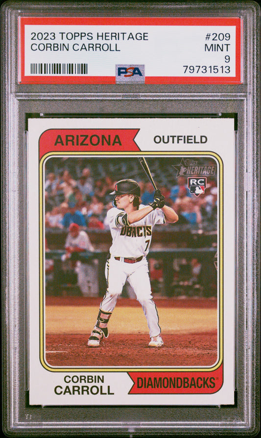 2023 Topps Heritage Corbin Carroll #209 PSA 9