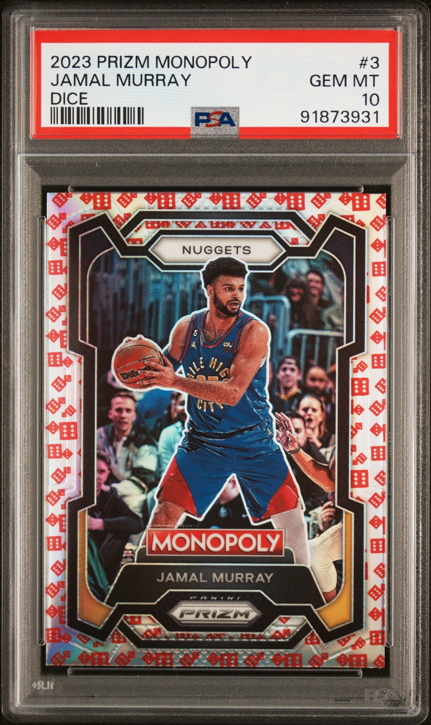 2023 Panini Prizm Monopoly Jamal Murray #3 Dice PSA 10